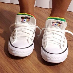 Converse Multi Tongue Rainbow White